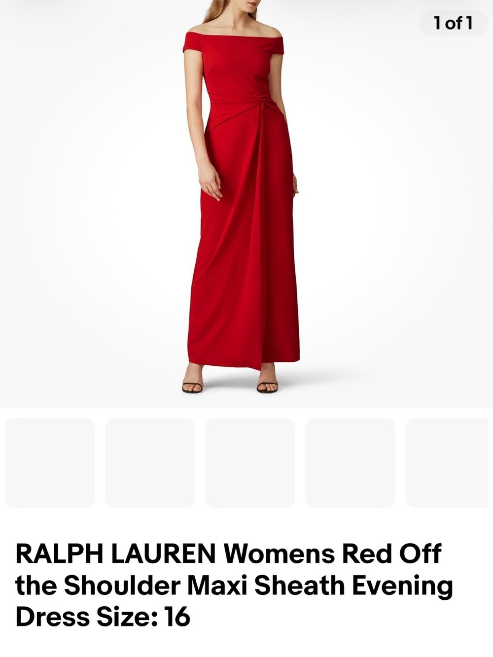 Ralph Lauren Red Off-Shoulder Maxi Skirt